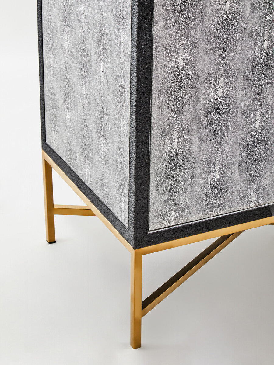 Cadiz Grey Shagreen Effect 4 Door Sideboard