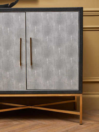 Cadiz Grey Shagreen Effect 4 Door Sideboard