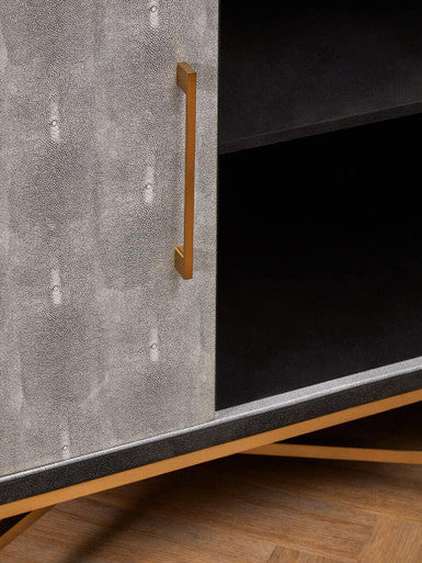 Cadiz Grey Shagreen Effect 4 Door Sideboard
