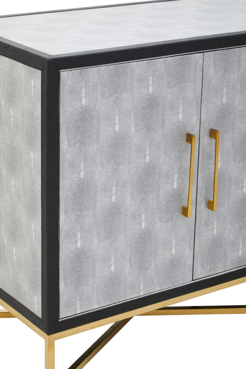 Cadiz Grey Shagreen Effect 4 Door Sideboard