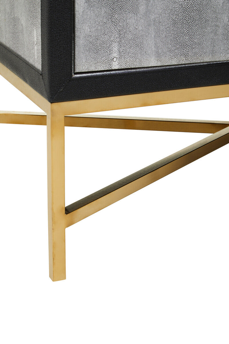 Cadiz Grey Shagreen Effect 4 Door Sideboard