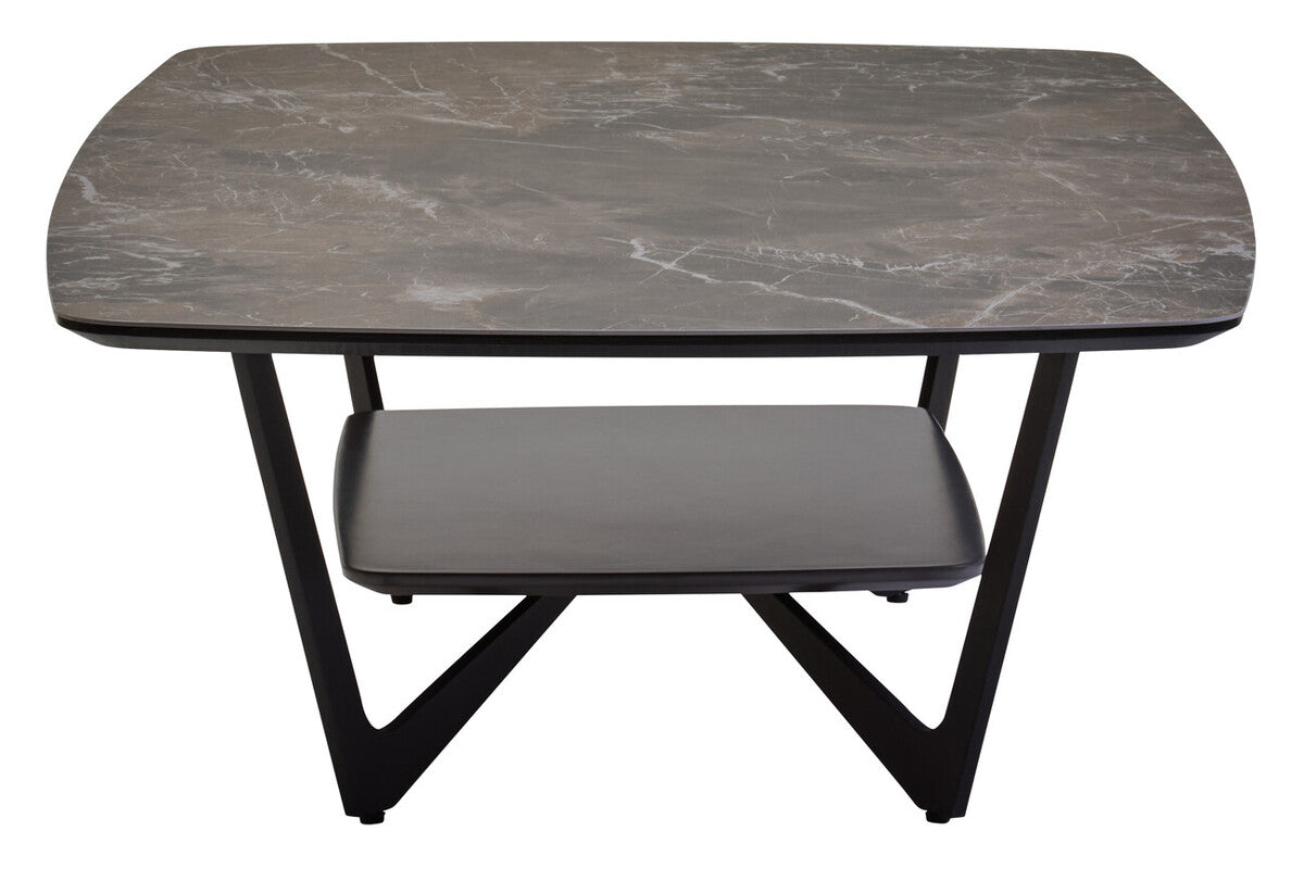 Imperia Grey Marble Effect Ceramic Rectangular Coffee Table