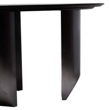 Imperia Black Veneer Round Dining Table with Ceramic Lazy Susan