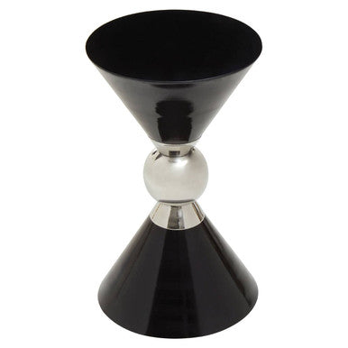 Jaipur Black and Silver Finish Hourglass Side Table