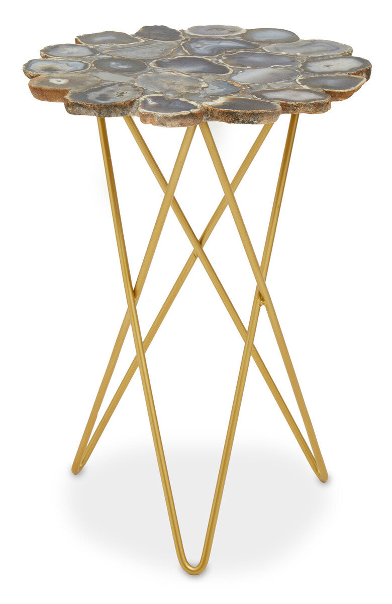 Jaipur Agate and Gold Finish Side Table