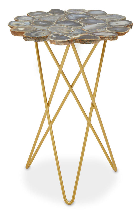 Jaipur Agate and Gold Finish Side Table