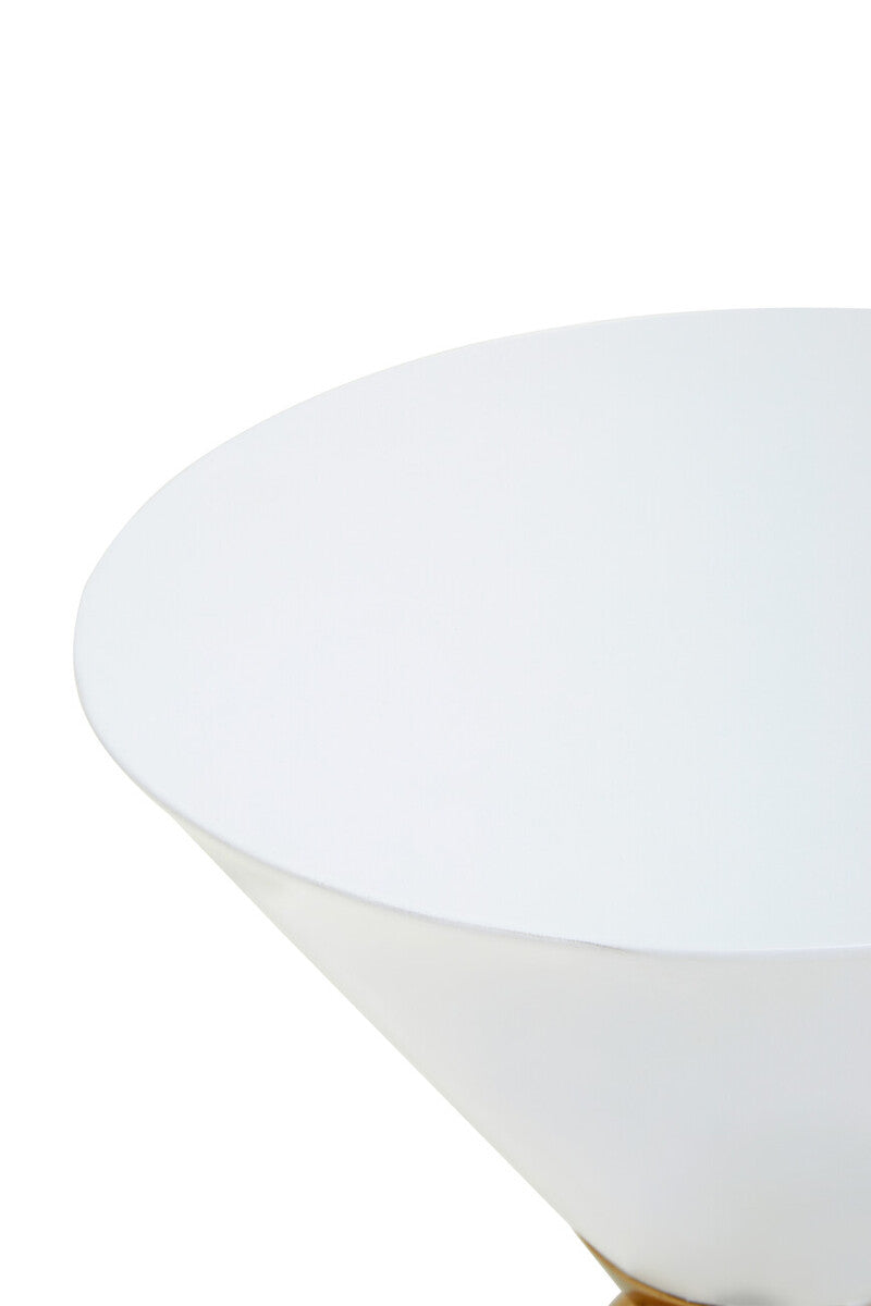 Jaipur White and Gold Finish Hourglass Side Table