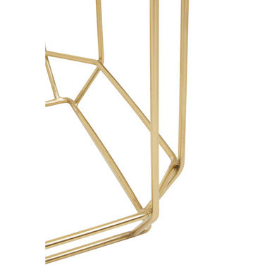 Jaipur White Quartz Side Table with Gold Finish Base