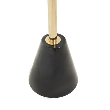 Oria Black Glass and Marble Side Table with Gold Finish Frame