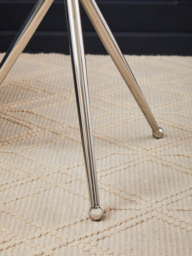 Oria Clear Glass and Silver Finish Round Side Table