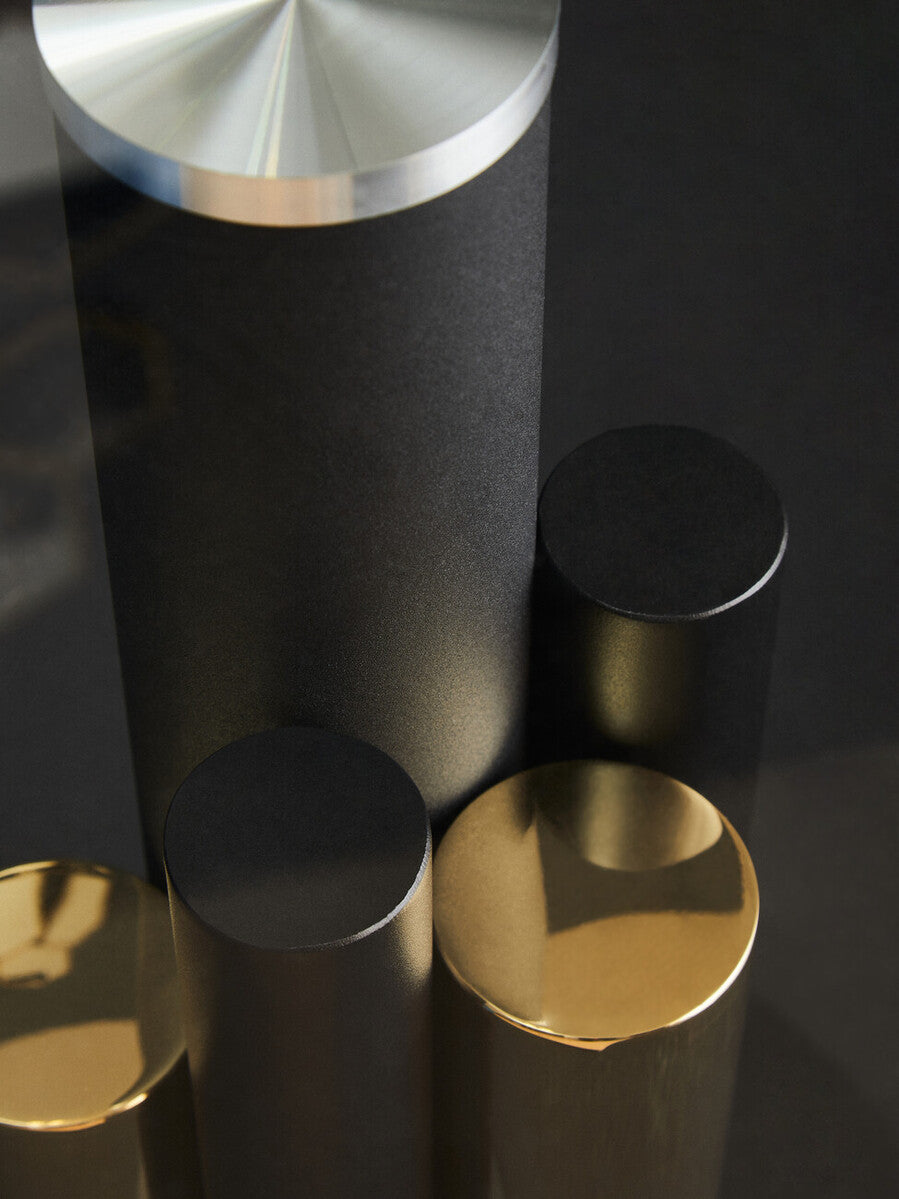 Oria Clear Glass Round Side Table with Gold and Black Base