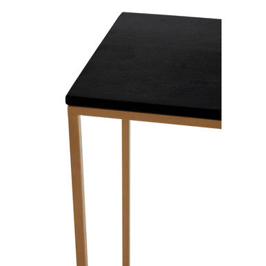 Varana Black Marble Console Table with Gold Finish Frame