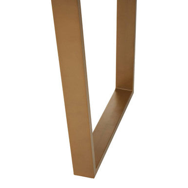Black Marble Rectangular Dining Table with Geometric Gold Finish Steel Base | Varana