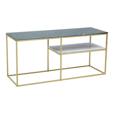 Nirav Green and White Marble Console Table