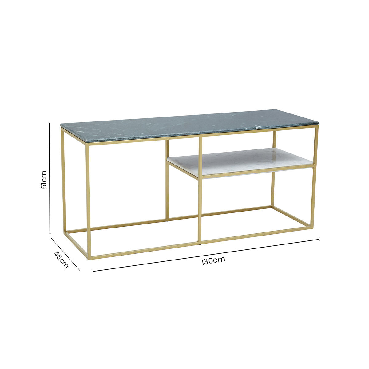 Nirav Green and White Marble Console Table