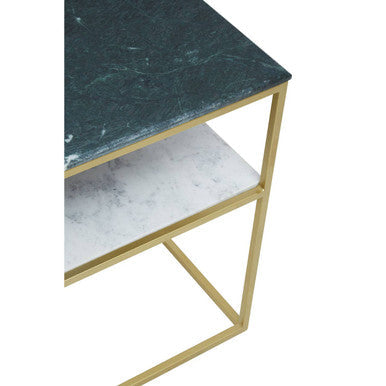 Nirav Green and White Marble Console Table