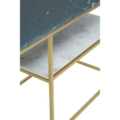 Nirav Green and White Marble Console Table