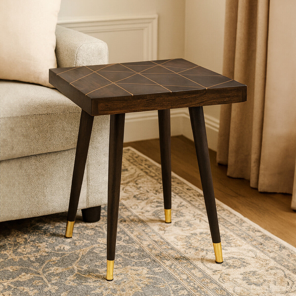 Naro Dark Finish Mango Wood Side Table