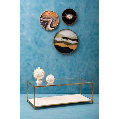 Novi White Terrazzo Effect and Gold Finish Coffee Table