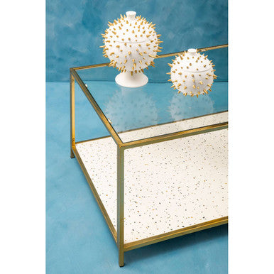 Novi White Terrazzo Effect and Gold Finish Coffee Table