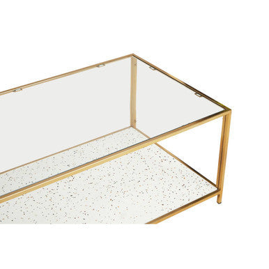 Novi White Terrazzo Effect and Gold Finish Coffee Table