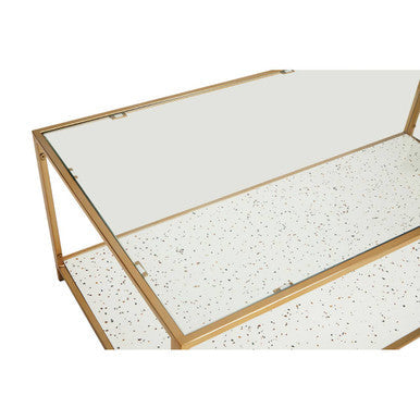 Novi White Terrazzo Effect and Gold Finish Coffee Table