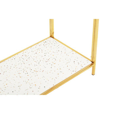 Novi White Terrazzo Effect and Gold Finish Console Table