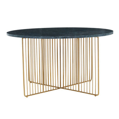 Nirav Green Marble and Gold Finish Coffee Table