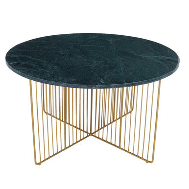 Nirav Green Marble and Gold Finish Coffee Table