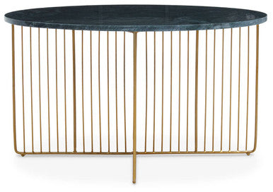 Nirav Green Marble and Gold Finish Coffee Table