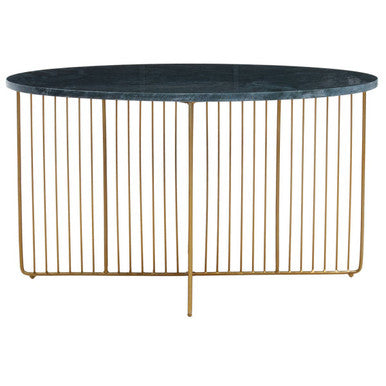 Nirav Green Marble and Gold Finish Coffee Table