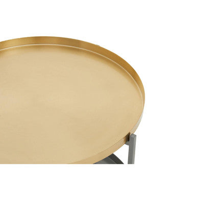 Korba Grey and Matt Gold Finish 2 Tier Coffee Table