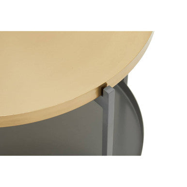 Korba Grey and Matt Gold Finish 2 Tier Coffee Table