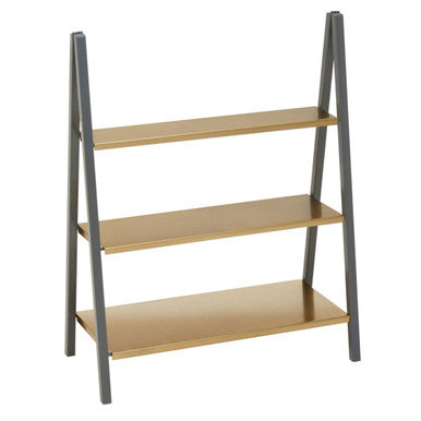 Korba Grey and Matt Gold Finish 3 Tier Shelf Unit