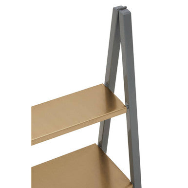 Korba Grey and Matt Gold Finish 3 Tier Shelf Unit
