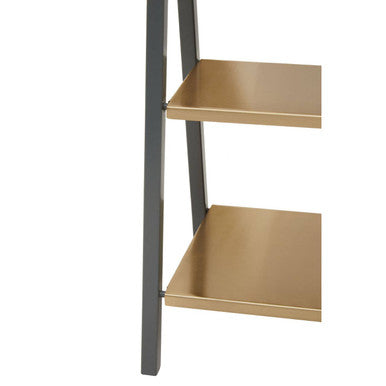 Korba Grey and Matt Gold Finish 3 Tier Shelf Unit