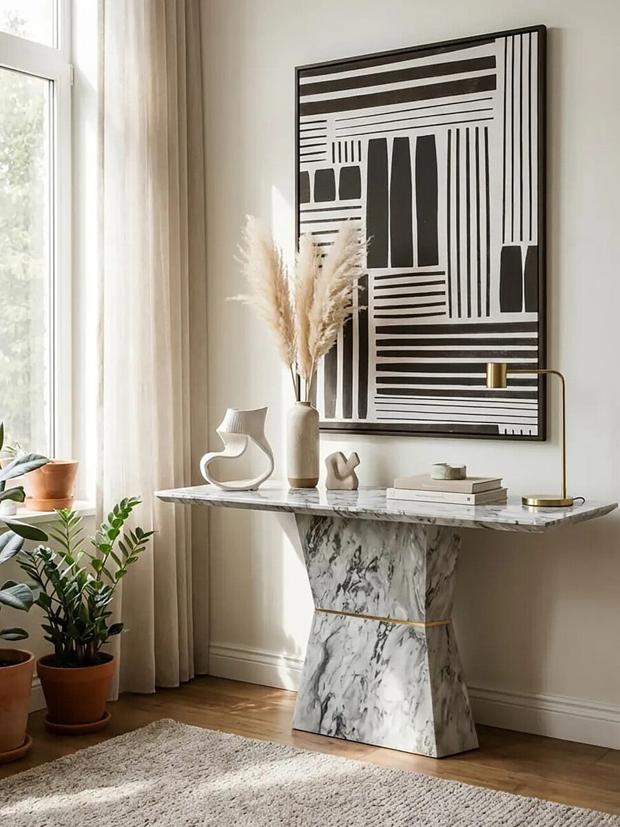 Spezia Grey Marble Console Table