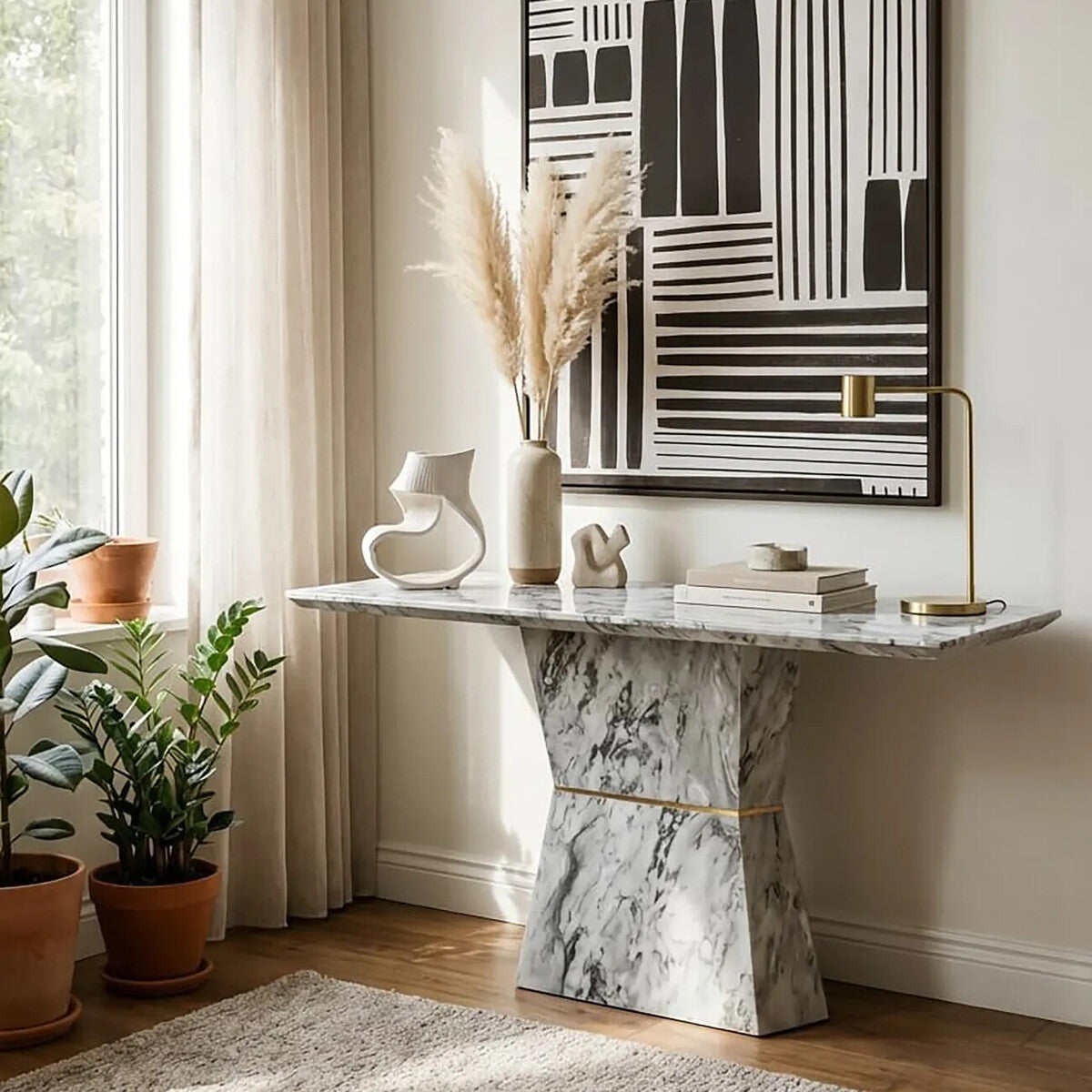 Spezia Grey Marble Console Table