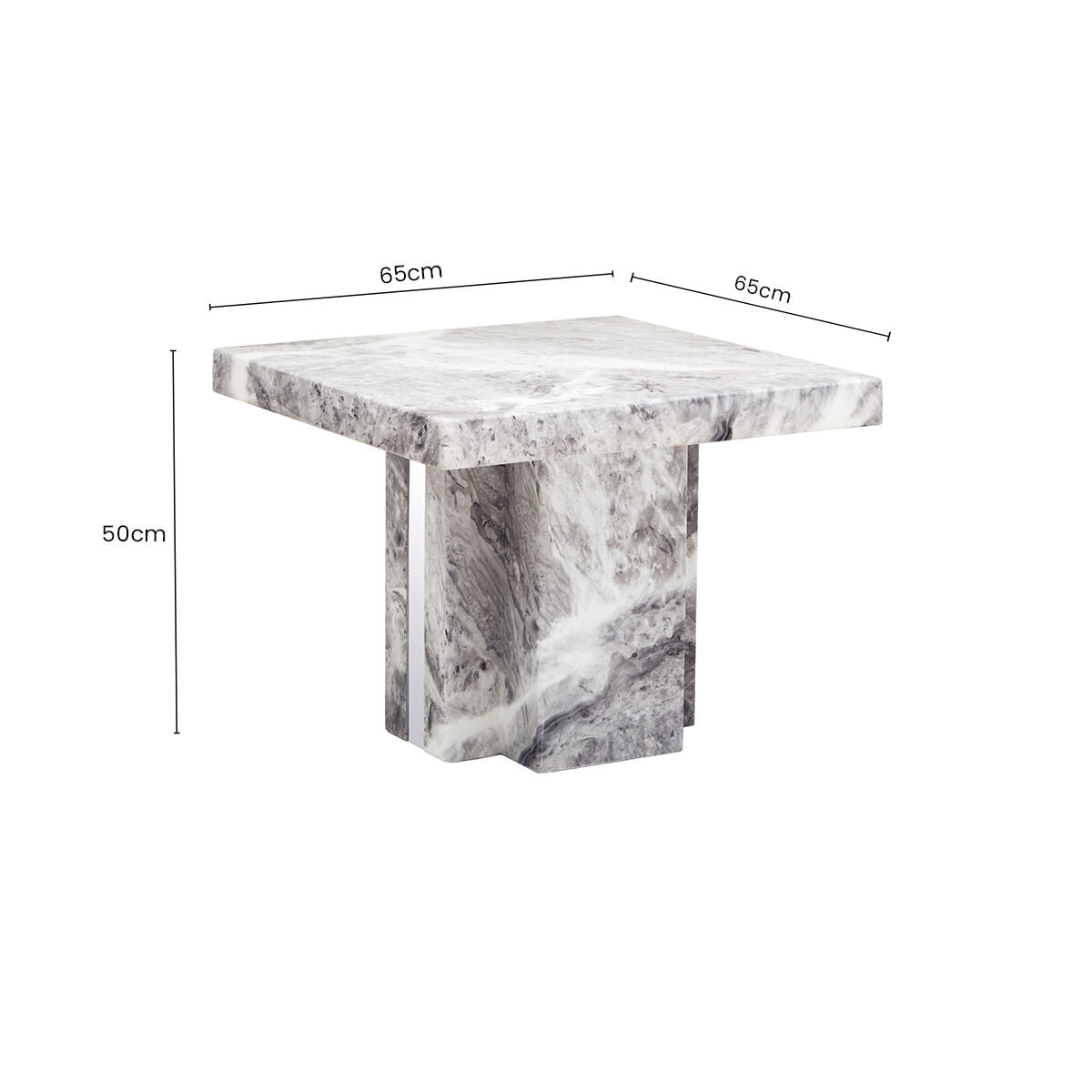 Saronno Grey Marble Side Table