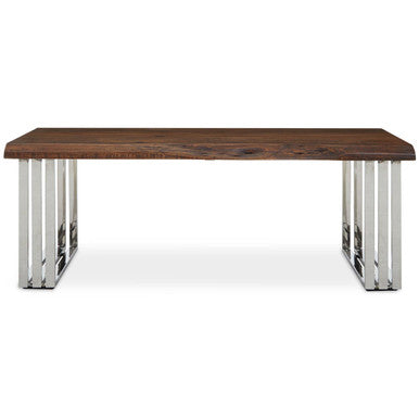 Hampstead Acacia Wood and Silver Finish Coffee Table