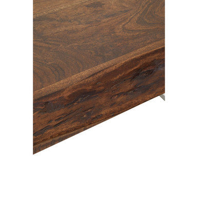 Hampstead Acacia Wood and Silver Finish Coffee Table