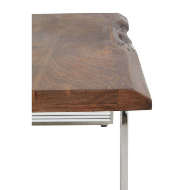 Hampstead Acacia Wood and Silver Finish Coffee Table