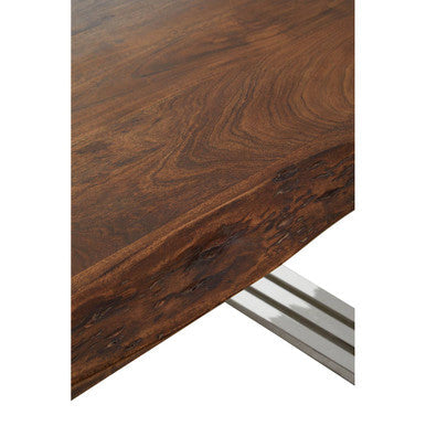 Hampstead Acacia Wood and Silver Finish Coffee Table