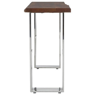Hampstead Acacia Wood and Silver Finish Console Table