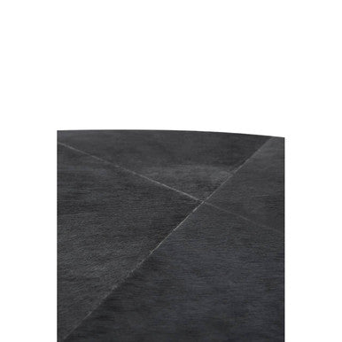 Kensington Townhouse Black Hair on Leather Coffee Table with Gold Frame