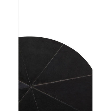 Kensington Townhouse Black Hair on Leather Side Table with Gold Frame