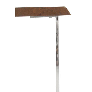 Hampstead Acacia Wood and Silver Finish Side Table