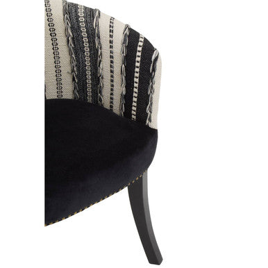 Cefena Black and White Chair with Stud Detail