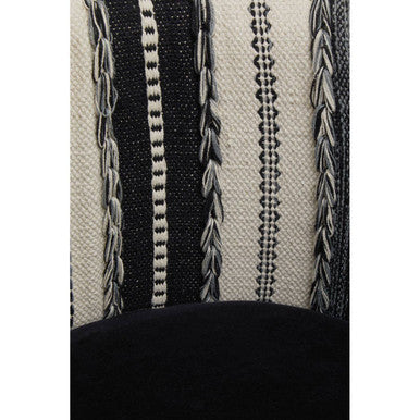 Cefena Black and White Chair with Stud Detail
