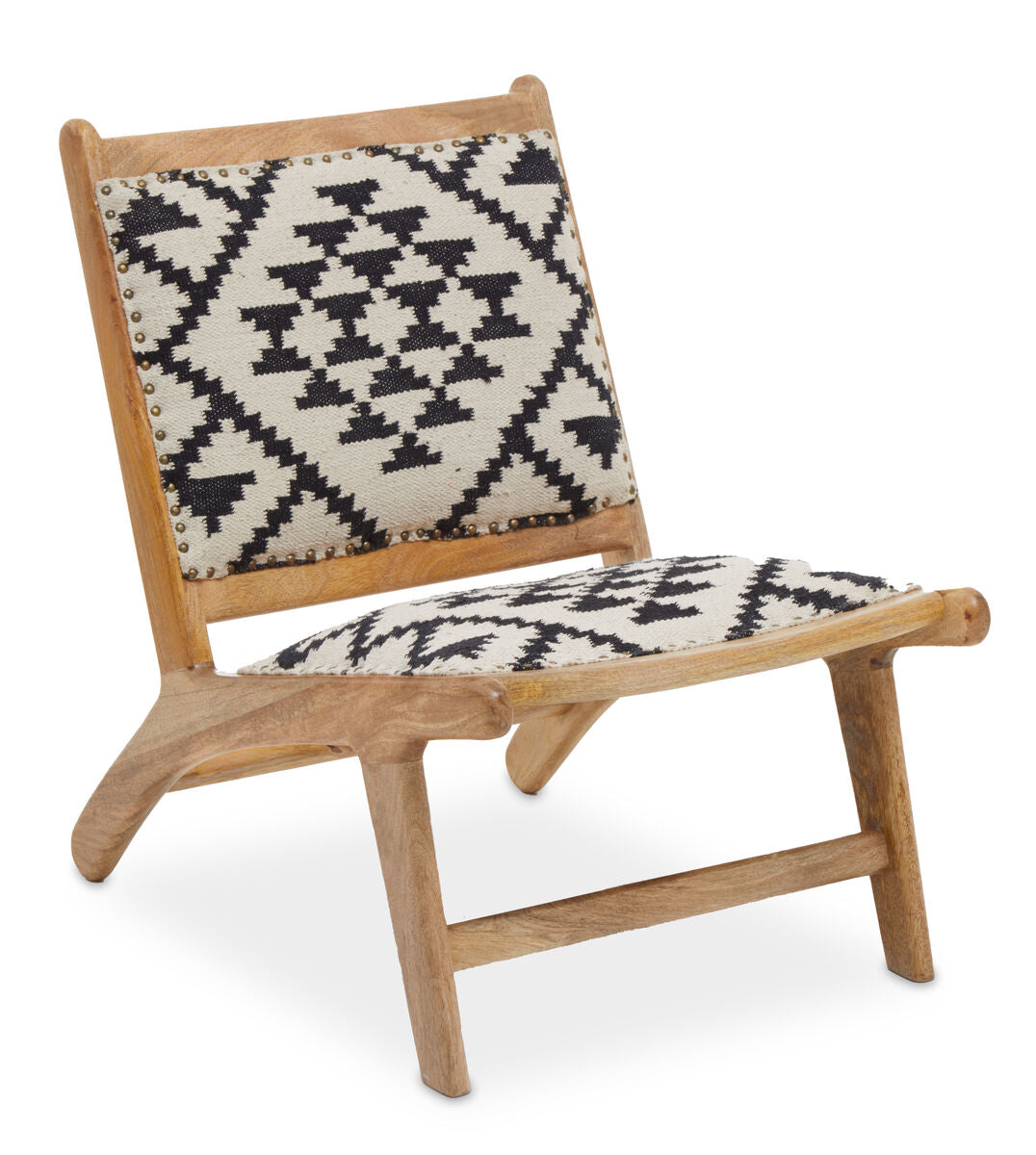 Cefena Black and White Berber Style Lounge Chair